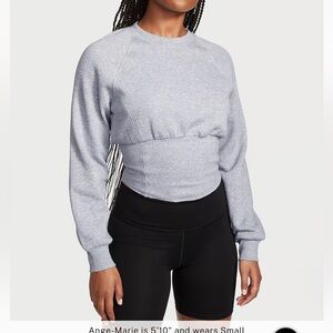 Victoria Secret gray cotton corset cozy sweatshirt size XL